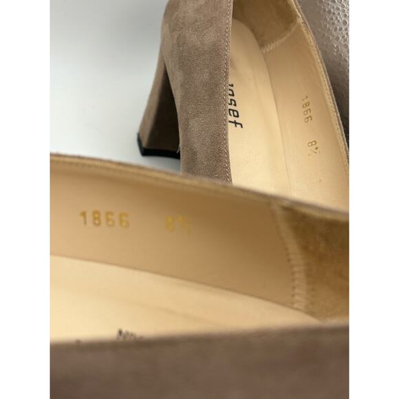 JON JOSEF Made in Spain‎ Block Heels Shoes Pumps - Beige Tan Suede 8.5 - Picture 14 of 16